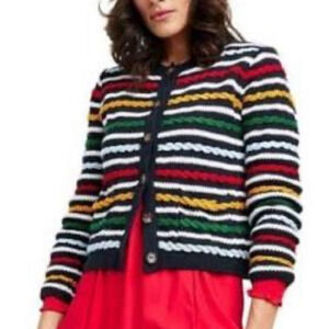La Ligne x Target Women's Multicolor Textured Striped Cardigan Sweater XS NWOT
